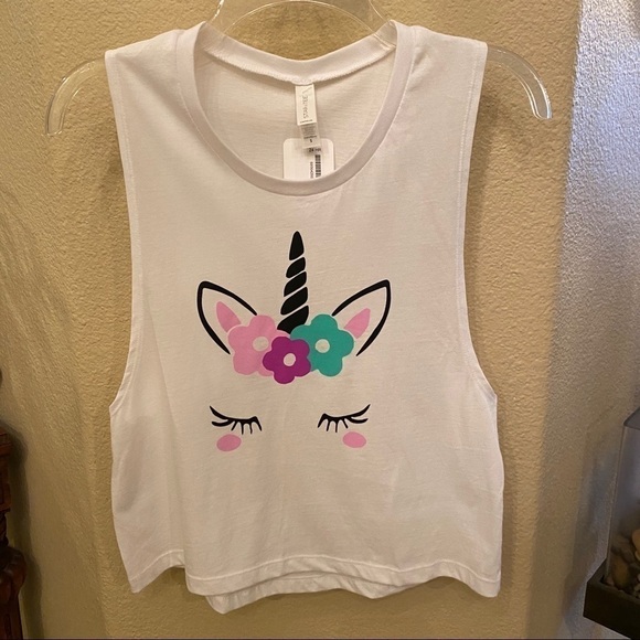 NWT~White Unicorn Tank Top Size Small - Picture 1 of 7